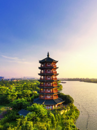 中国广东省东莞市华阳湖湿地公园风光