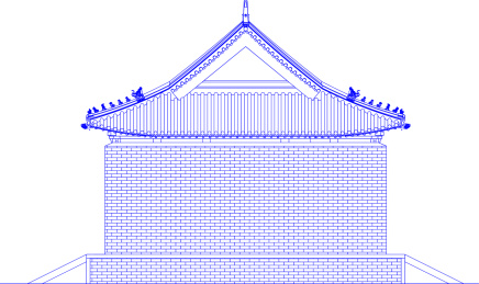 古建筑矢量线稿