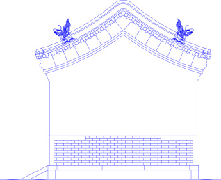 古建筑矢量线稿