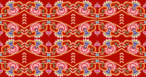 喜庆红色的花纹纹样底纹图案