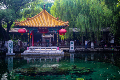 山东泉城济南天下第一泉趵突泉景区美景