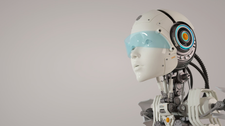 科技题材的人工智能机器人，3d渲染