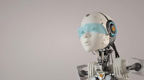 科技题材的人工智能机器人，3d渲染