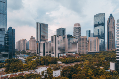 广州市珠江新城建筑群风光