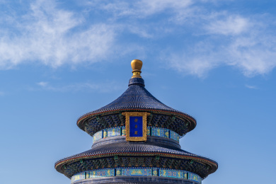 中国北京市天坛公园祈年殿古建筑风光