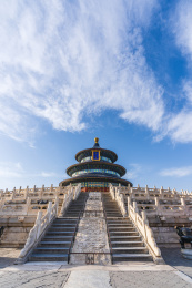 中国北京市天坛公园祈年殿古建筑风光