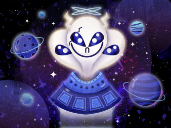 宇宙中的外星人插画设计