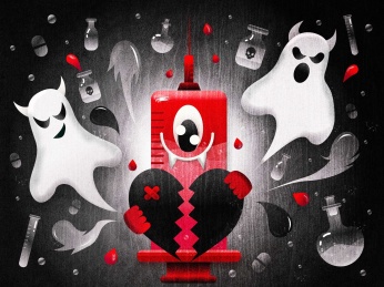 危险的有毒疫苗插画设计