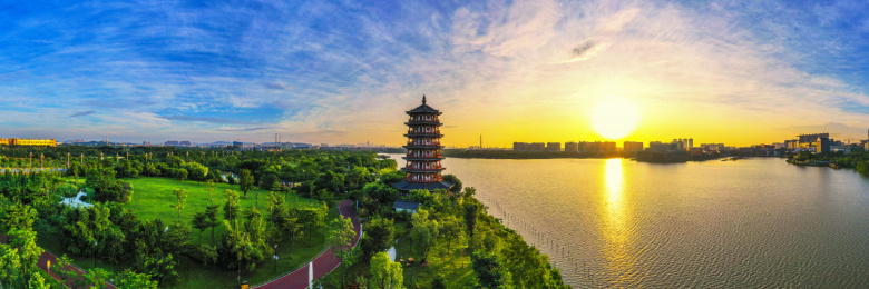 中国广东省东莞华阳湖湿地公园风光