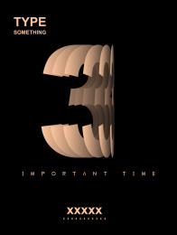 层叠的纸张效果组成阿拉伯数字海报素材