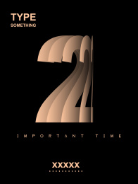 层叠的纸张效果组成阿拉伯数字海报素材