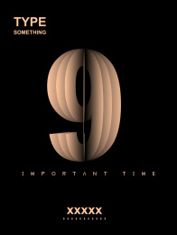 层叠的纸张效果组成阿拉伯数字海报素材