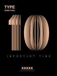 层叠的纸张效果组成阿拉伯数字海报素材