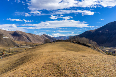中国四川省康定县新都桥山坡草场秋季风光