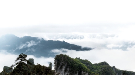 湖北恩施大峡谷云雾水墨江山风景