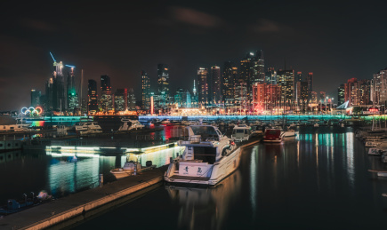 中国青岛奥帆中心夜景