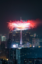 中国四川成都电视台烟花秀