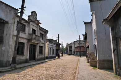 复古中国老上海街景及古旧民居建筑