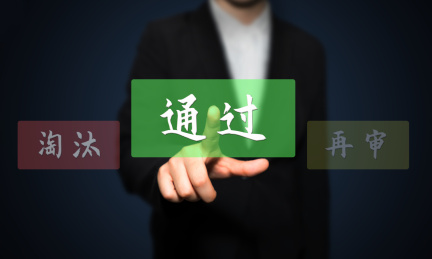 一个面试官触控点击通过象征着成绩与答案得到了认同和赞同表示满意