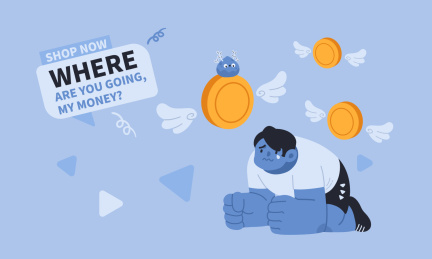 男人跪在地上哭泣因为金币飞走了