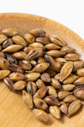 白色背景上的大麦茶