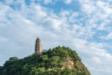 中国陕西省革命圣地延安宝塔山