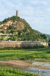 中国陕西省革命圣地延安宝塔山