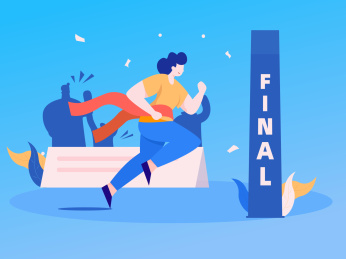 马拉松夺冠的女选手，矢量扁平概念插画