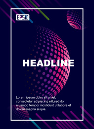 线条与波点渐变球体海报背景