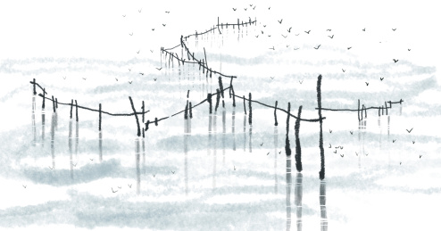 中国插画国画山水画风景画