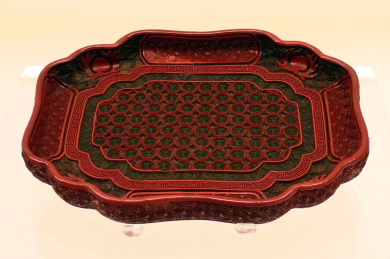 中国古代剔红工艺漆器工艺水果托盘