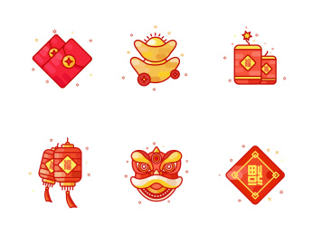 一些传统节日图标-中国春节图标