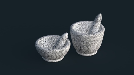 黑色背景上的花岗岩材质石椿