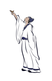 李白举杯邀明月古风插画无背景