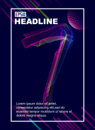 渐变波纹7周年数字海报背景