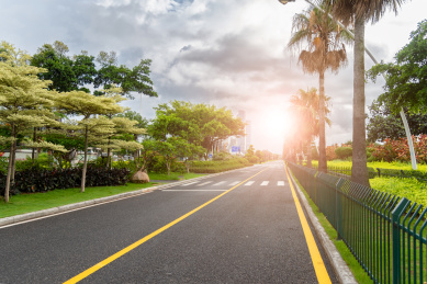 福建省厦门市会展海滩附近的骑行车道