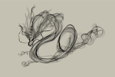 古典水墨风格的中国龙