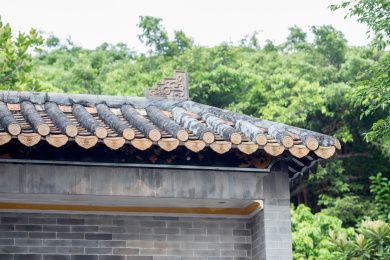 中国广东省佛山市顺德区清晖园古建筑屋檐
