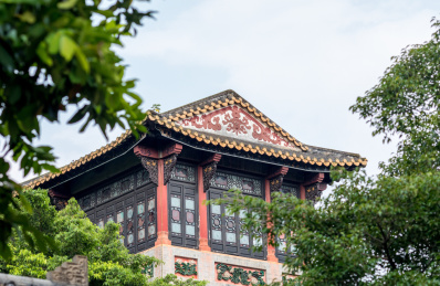 中国广东省佛山市顺德区清晖园古建筑屋檐