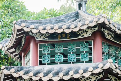 中国广东省佛山市顺德区清晖园的亭子局部