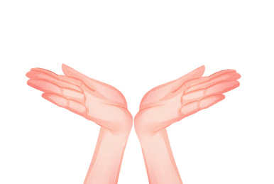 人的一双手伸出托住的动作插画元素