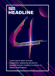 渐变波纹4周年数字海报背景