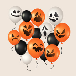 万圣节气球。南瓜杰克面部表情。