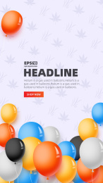 彩色气球海报矢量素材eps10