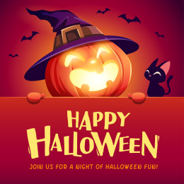 万圣节快乐。可爱的南瓜杰克手持展板。