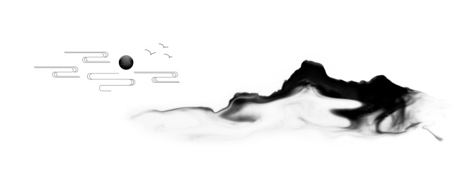 流体墨韵山脉 创意液态水墨画