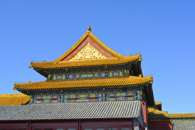 中国北京故宫西六宫里的宫殿群