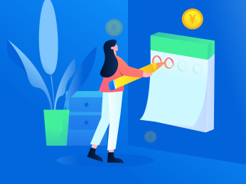 签到领现金，扁平矢量人物场景创意概念插画