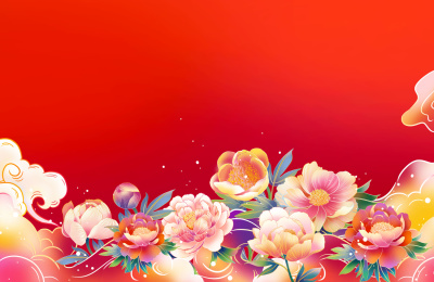 国庆节的鲜花礼花庆典背景插画