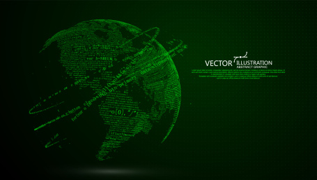 数字地球绿色环保科技抽象海报